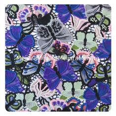 China Customed stickte Spitze-Gewebe, Baumwollblumentextilmode-Kleid fournisseur