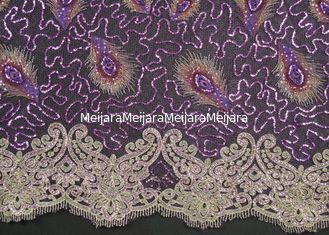 China Elegante Stickerei-wulstiges Spitze-Gewebe für das Kleid, das CY-XP0010 trimmt fournisseur