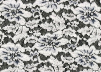 China Weiße Blumen-gebürstete Spitze Stretchable, Rayon Nylonspandex-Gewebe CY-LQ0003 fournisseur