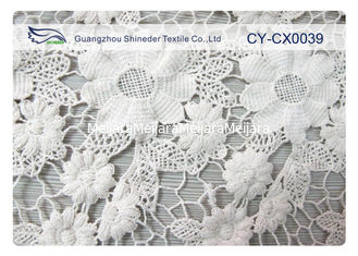 China 100% Nylon-Jacquardwebstuhl-Spitze-Gewebe mit weißem/Grün/blauer Farbe CY-CX0039 fournisseur