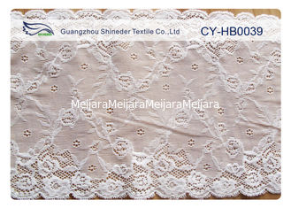 China Elastische Nylonspitze-Gewebe-Ordnung, 20cm Breite für Hochzeits-Kleid CY-HB0039 fournisseur