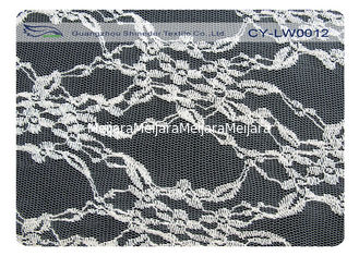 China 150cm Breiten-Baumwollnylon ausgebogtes Spitze-Gewebe für Brautkleider CY-LW0012 fournisseur