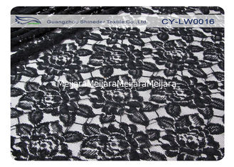 China Schwarze Blumen-Baumwollnylonspitze-Gewebe, 65% Nylon + 35% Baumwolle CY-LW0016 fournisseur