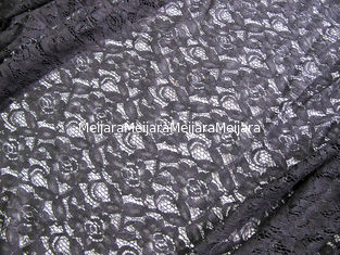 China 150cm wasserlösliche Baumwollnylonspitze-Gewebe Schwarzes gestricktes CY-LW0032 fournisseur