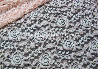 China Baumwollespandex-Polyester-dehnbares Spitze-Gewebe mit Masche gestrickter Blumen-Spitze fournisseur