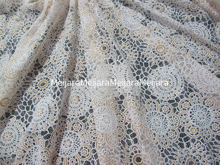 China Weißes Baumwoll-Polyester-Spitze-Gewebe starke geometrische Burnout-Spitze für Kleiderdekoration (CY-DK0023) fournisseur