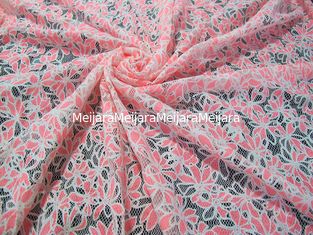 China Färbte alle über Baumwoll-Polyester-Spitze-Gewebe mit Burnout-Blumen-Spitze fournisseur