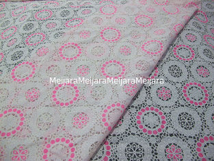 China Rosa geometrischer Polyester-Spitze-Gewebe-Baumwolleburnout ganz über Spitze für Dame Clothes (CY-DK0041) fournisseur
