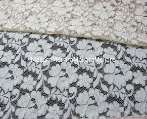 China Graues elastisches Kord-Spitze-Material/dickflüssiges Nylonmit Blumenbaumwollgewebe CY-DK0011 fournisseur