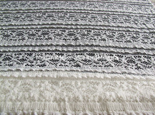 China Umweltfreundliches Ausdehnungs-Spitze-Baumwollespandex-Gewebe, beige elastische Spitze-Ordnung CY-LW0220 fournisseur