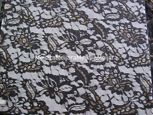 China Freundliche Spitze-metallisches Nylongewebe Eco für Kleiderschwarzes CY-LW0219 fournisseur
