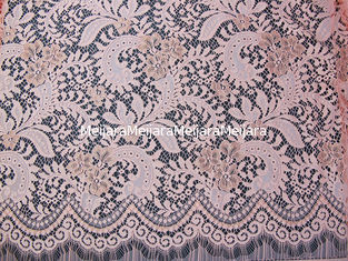 China Elegante orange Baumwollnylonrayon-Brautkleider-Spitze-Gewebe NO-Elastisch fournisseur