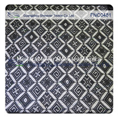China Schwarzes rhombisches Hochzeits-Rayon-Nylonspitze-Gewebe fournisseur