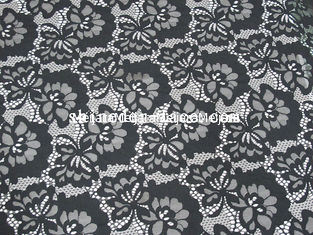China Schwarzes Baumwollnylonspitze-Gewebe-einfacher Blumen-Höhlen-Entwurf für Kleid SYD-0174 fournisseur