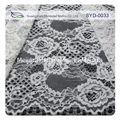 China Stickte schwarzes Kleid geschnürtes Chantilly-Blumen-Spitze-Gewebe/Spitze-Gewebe fournisseur