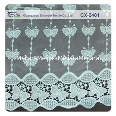 China Schmetterlings-Organza-Stickerei-Spitze-Gewebe, umweltfreundliches Färben/normales Färben fournisseur