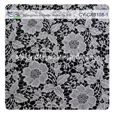China Chemisches Polyester-Spitze-Gewebe, Blumen-Stickerei-Spitze für Brautkleid fournisseur