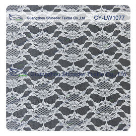 Weißes dünnes einfaches Nylon-Netz-Maschen-Spitze-Gewebe der Blumen-100% 1,5 - 1.55m Breite fournisseur