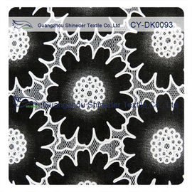 Mode-großes schwarzes Blumenbaumwollspitze-Gewebe, Polyester 50% Baumwolle50% fournisseur