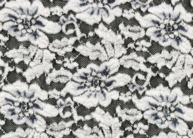 Weiße Blumen-gebürstete Spitze Stretchable, Rayon Nylonspandex-Gewebe CY-LQ0003 fournisseur