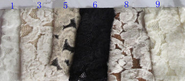 Mode gebürstete weiße Spitze-Gewebe-Blumen-Form, Stretchable 135cm Breite CY-LQ0042 fournisseur
