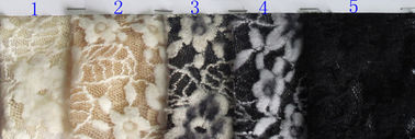 Waschbares gebürstetes Blumenspitze-Ausdehnungs-Gewebe/Nylonbaumwollespandex-Gewebe CY-LQ0043 fournisseur