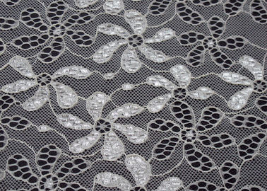 90% Nylon + 10% Spandex-Blumen-elastisches Spitze-Gewebe für Nachtzeug CY-LW0795 fournisseur