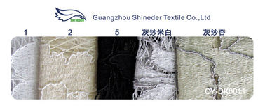 Graues elastisches Kord-Spitze-Material/dickflüssiges Nylonmit Blumenbaumwollgewebe CY-DK0011 fournisseur