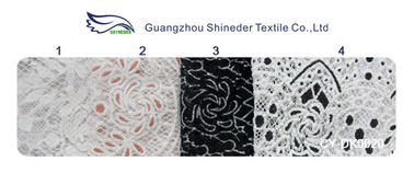 Schwarzes einzigartiges Baumwoll-Polyester-Spitze-Gewebe gestrickt mit Burnout-Blumen-Spitze für Damen-Kleid (CY-DK0020) fournisseur