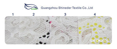 Weißer Baumwoll-Polyester-Spitze-Gewebe-Rosen-Druck für Wäsche/BH (CY-DK0033) fournisseur
