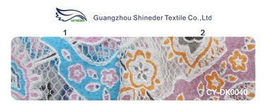 Farbiger Baumwollblumen-Polyester-Spitze-Gewebe Burnout ganz über Spitze für Dame Garment (CY-DK0040) fournisseur