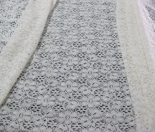 Elfenbein-Blumenbaumwollnylonspitze-Gewebe mit AZO freiem Färben für Dame Dress CY-DK0029 fournisseur