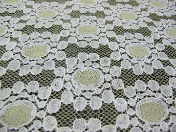 Weiche gelbe Baumwollnylonspitze-Gewebe-Punkt-Blumen gestrickt für Spitze-Kleid CY-DK0034 fournisseur