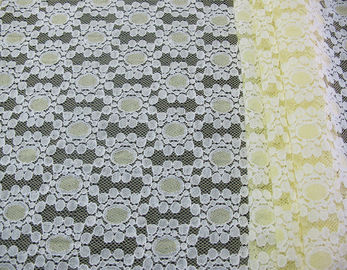 Weiche gelbe Baumwollnylonspitze-Gewebe-Punkt-Blumen gestrickt für Spitze-Kleid CY-DK0034 fournisseur