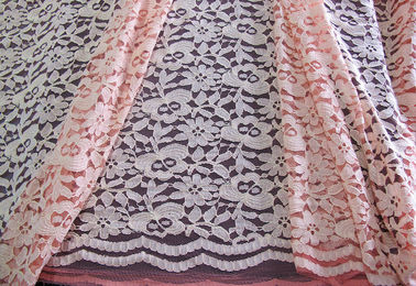 Umweltfreundliche Baumwollnylonspitze-Maschen-Gewebe-Rosa 145CM - 150CM Breite CY-DK0025 fournisseur
