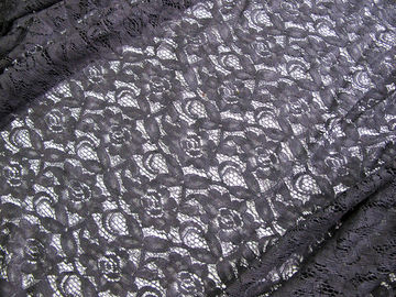 150cm wasserlösliche Baumwollnylonspitze-Gewebe Schwarzes gestricktes CY-LW0032 fournisseur
