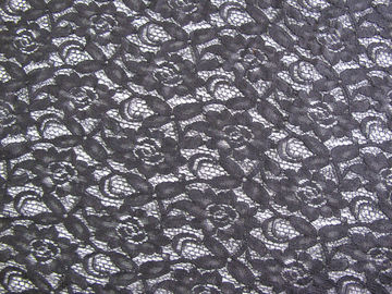 150cm wasserlösliche Baumwollnylonspitze-Gewebe Schwarzes gestricktes CY-LW0032 fournisseur