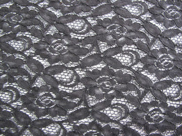 150cm wasserlösliche Baumwollnylonspitze-Gewebe Schwarzes gestricktes CY-LW0032 fournisseur