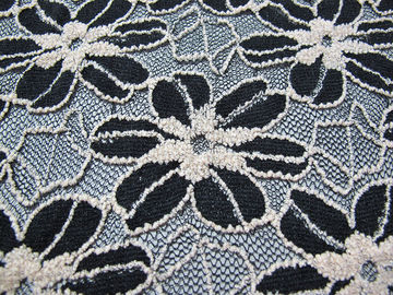 Schwarz/Weiß strickte elastisches Spitze-Gewebe für Dame Garment Sunflower Pattern CY-DK0008 fournisseur