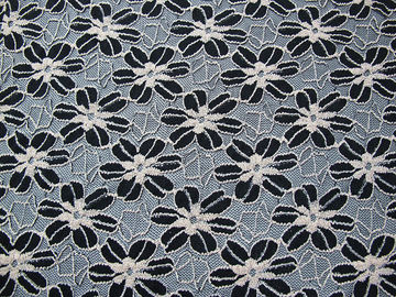 Schwarz/Weiß strickte elastisches Spitze-Gewebe für Dame Garment Sunflower Pattern CY-DK0008 fournisseur
