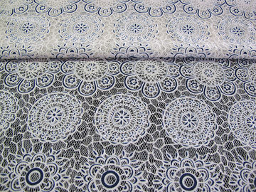 Weißes Baumwoll-Polyester-Spitze-Gewebe starke geometrische Burnout-Spitze für Kleiderdekoration (CY-DK0023) fournisseur