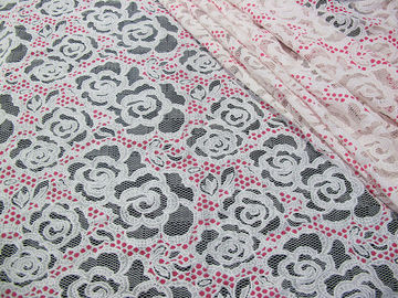 Weißer Baumwoll-Polyester-Spitze-Gewebe-Rosen-Druck für Wäsche/BH (CY-DK0033) fournisseur