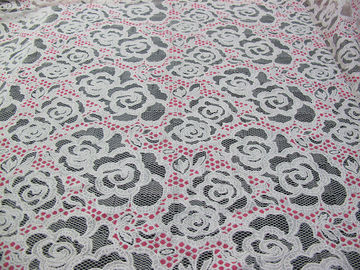 Weißer Baumwoll-Polyester-Spitze-Gewebe-Rosen-Druck für Wäsche/BH (CY-DK0033) fournisseur