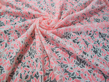 Färbte alle über Baumwoll-Polyester-Spitze-Gewebe mit Burnout-Blumen-Spitze fournisseur