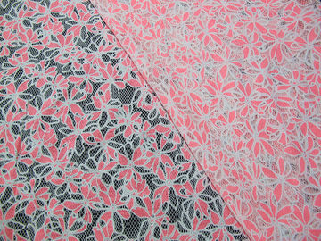Färbte alle über Baumwoll-Polyester-Spitze-Gewebe mit Burnout-Blumen-Spitze fournisseur