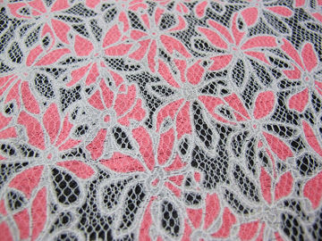 Färbte alle über Baumwoll-Polyester-Spitze-Gewebe mit Burnout-Blumen-Spitze fournisseur