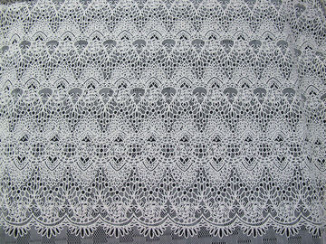 Schwarzes einzigartiges Baumwoll-Polyester-Spitze-Gewebe gestrickt mit Burnout-Blumen-Spitze für Damen-Kleid (CY-DK0020) fournisseur
