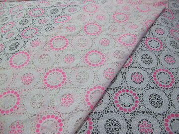 Rosa geometrischer Polyester-Spitze-Gewebe-Baumwolleburnout ganz über Spitze für Dame Clothes (CY-DK0041) fournisseur