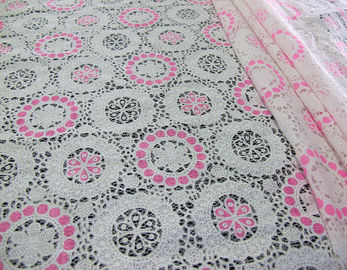 Rosa geometrischer Polyester-Spitze-Gewebe-Baumwolleburnout ganz über Spitze für Dame Clothes (CY-DK0041) fournisseur