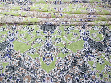Einzigartige Blumen-Polyester-Spitzengardine-Gewebe-Baumwolle mit dem umweltfreundlichen Färben fournisseur